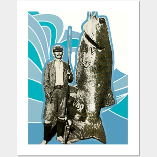 Fisherman with big fish Posters and Art